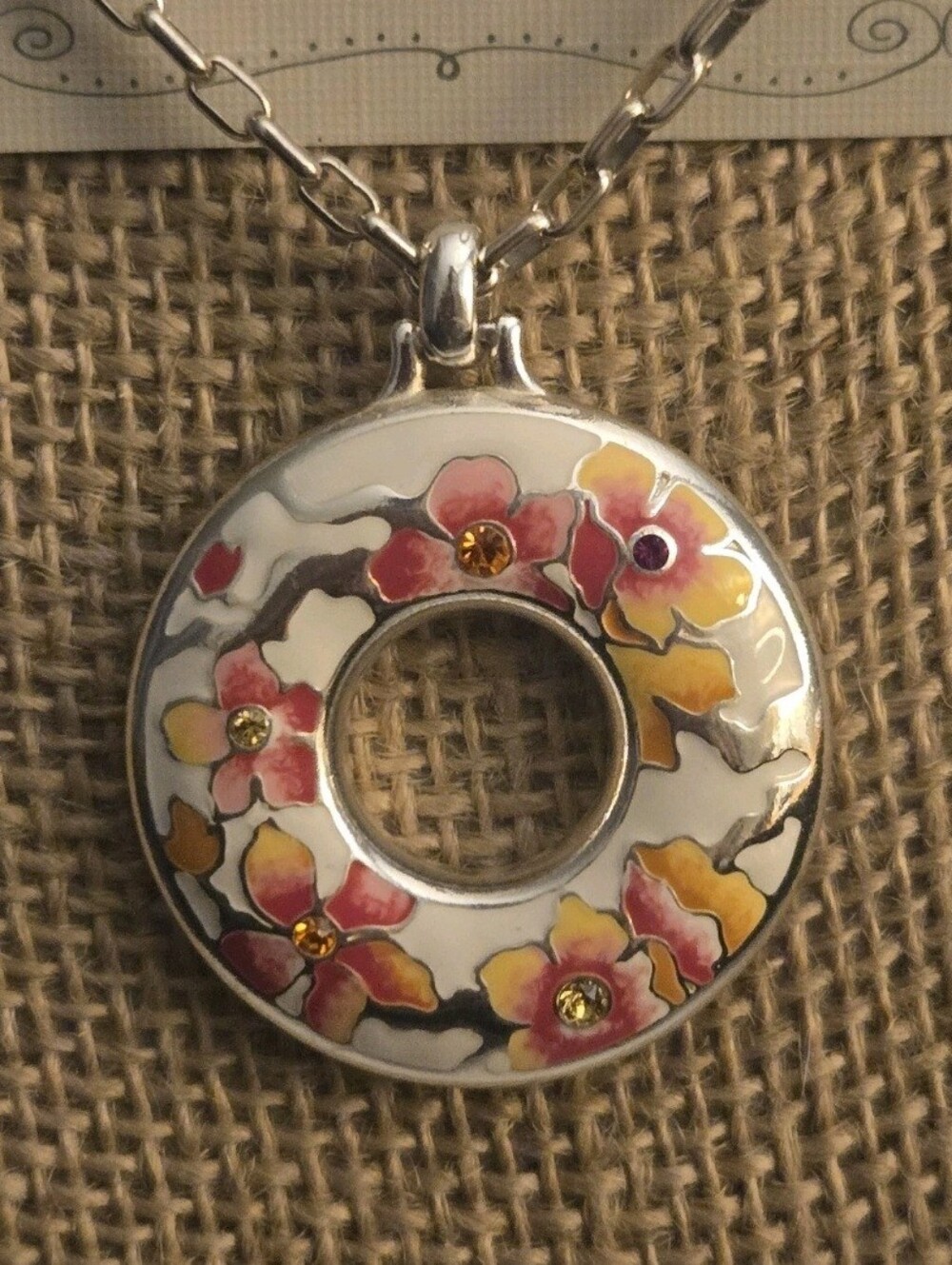 Brighton Kyoto In Bloom Sakura Floral Enamel Necklace Earrings Set NWT - Picture 4 of 11